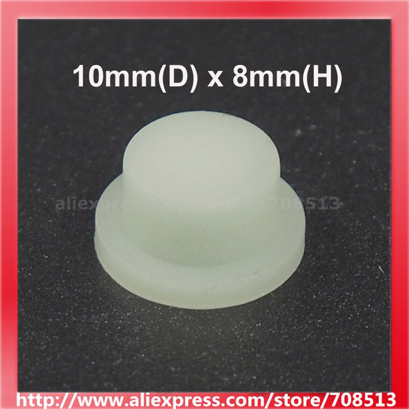 10mm (D) x 8mm (H) Glow-in-de-dark Siliconen Tailcaps-transparant (10 stks)