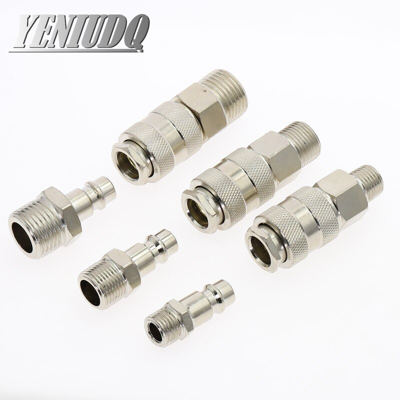 Raccord pneumatique norme européenne ue Euro Type connecteur à raccord rapide coupleur pour compresseur d'air 1/4 3/8 1/2 filetage mâle