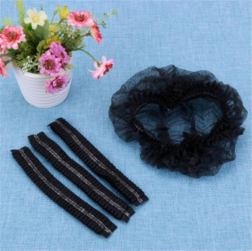 Gorro de ducha desechable no tejido para hombre y mujer, gorro de pelo plisado elástico para Spa, salón, baño, barbería y Hotel, 10 Uds.
