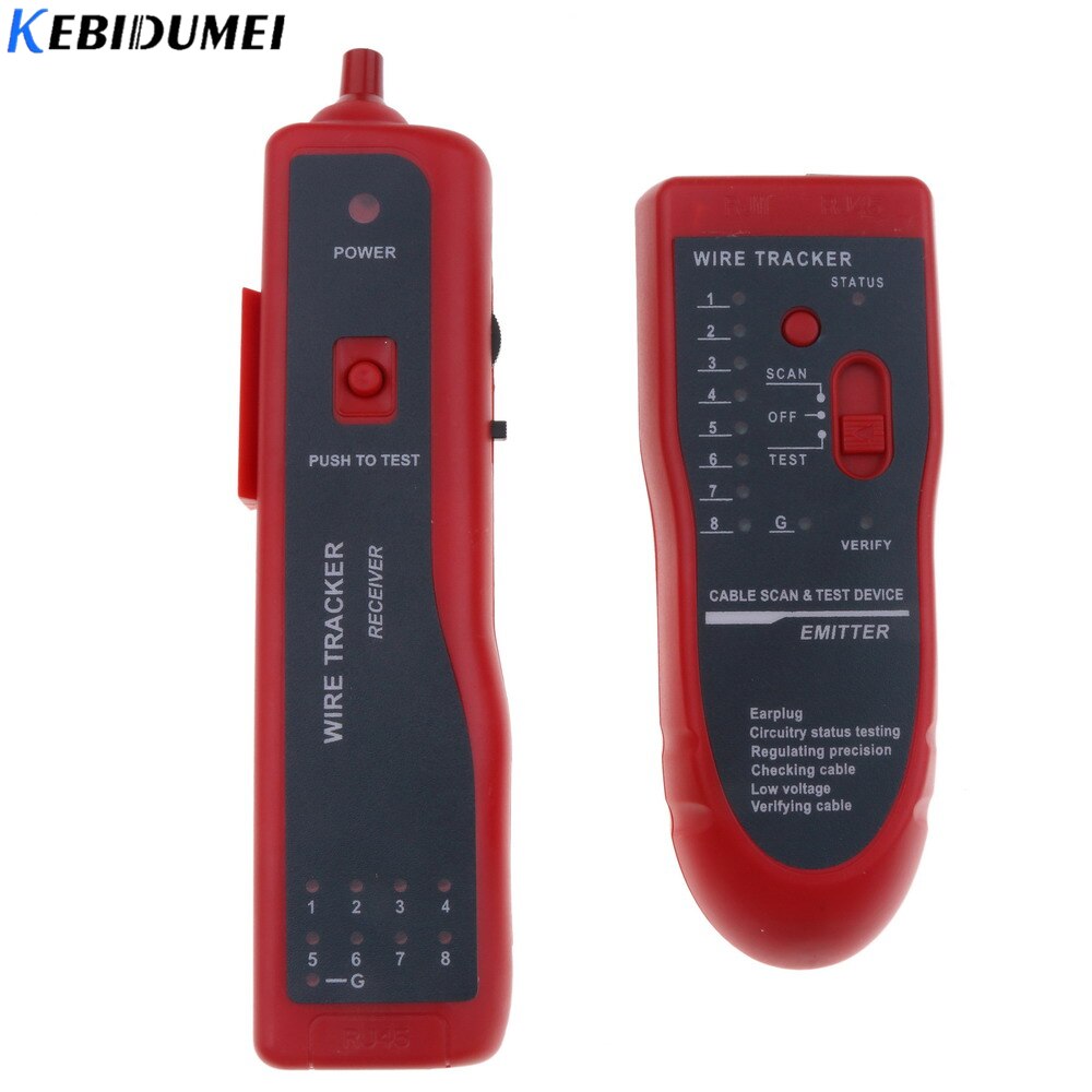 Kebidume cat 5 rj45 ethernet-lan-netzwerkkabeltester, detektor,  rj11- telefon-telefonkabel-tracker, diagnose-tonleitungsfinder