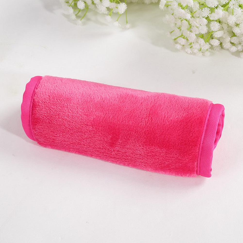 Myk gjenbrukbar ansiktsrengjøring mikrofiberhåndkle makeup remover pute klut ansikts håndklær skjønnhetsprodukter for kvinner makeup remover klut: Rosenrød
