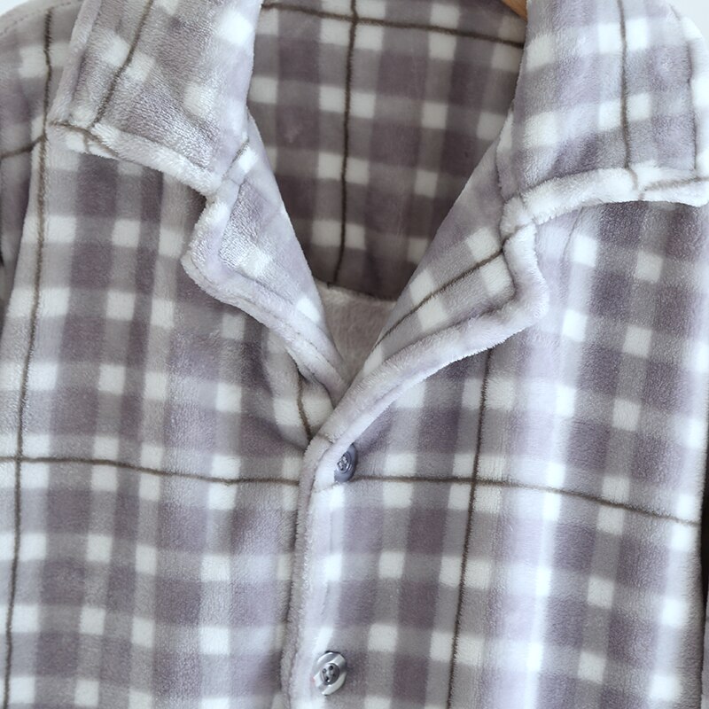 Gruesos de franela de invierno conjuntos de pijama para hombre térmica ropa de casa Tops + Pantalones Hombre Homewear pantalones de talla grande de terciopelo ropa de dormir