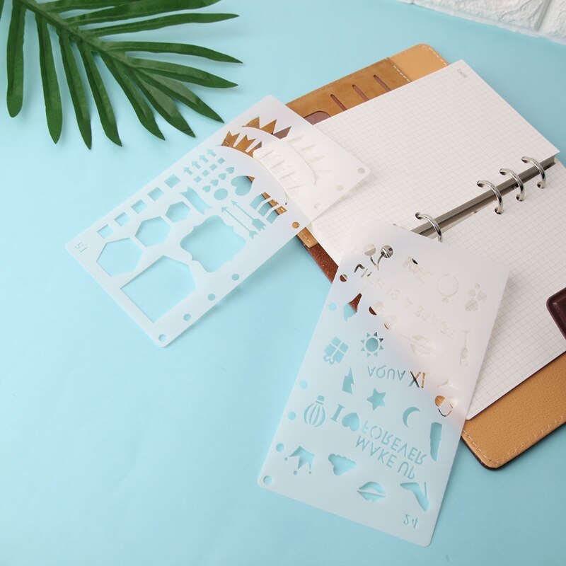 DIY Craft Drawing Template Rulers Stencil Drawing Board Measuring Tool Template Photo Album Pochoir Cards Crafts Decor