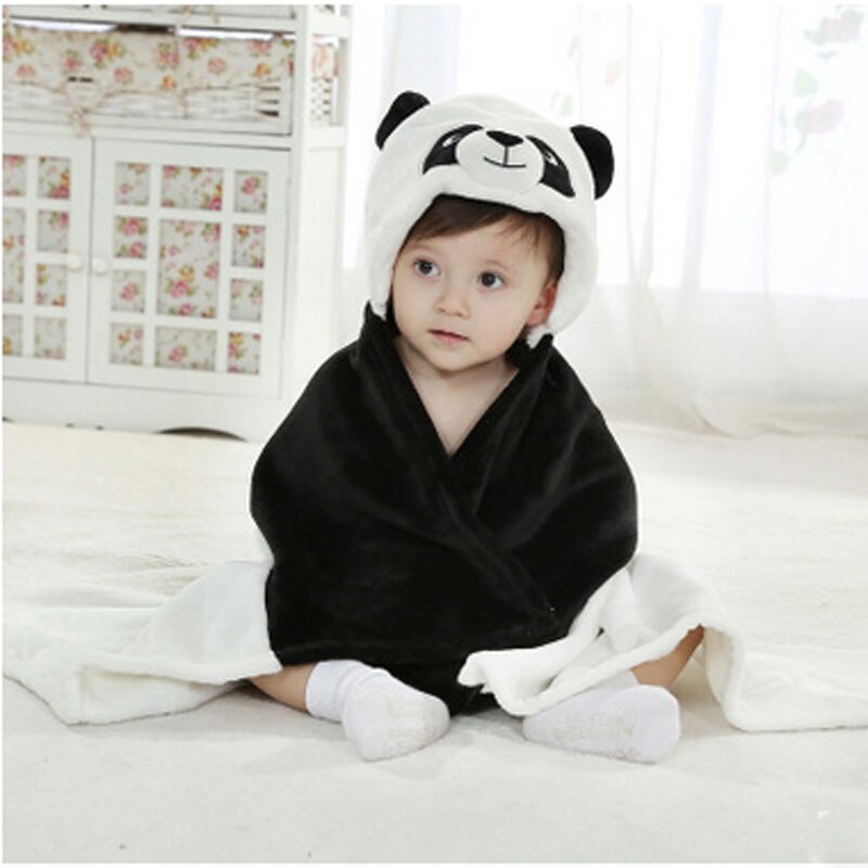 0-2 Years Old Spring and Autumn Animal Shapes Pink KT / Coffee Cow / Panda / Frog / Yellow Duck Flannel Cloak Monolayer TRQ0214
