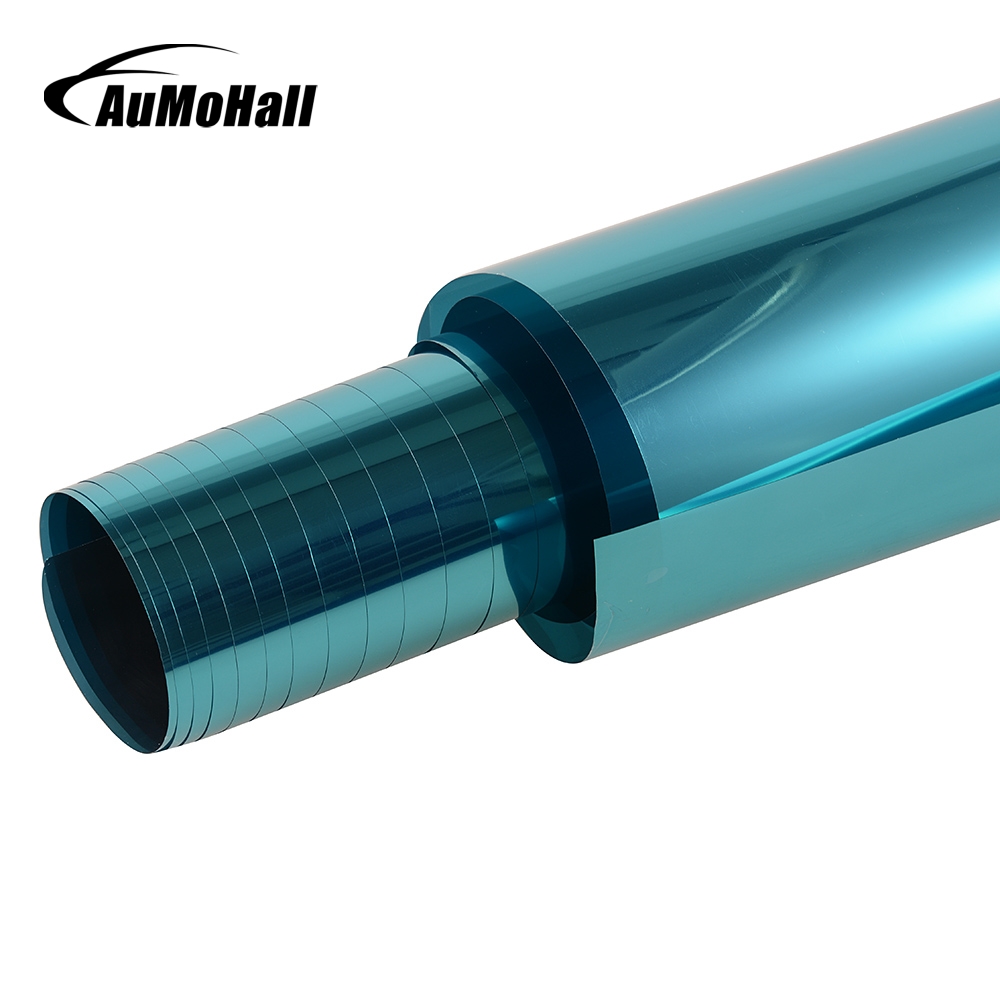 Aumohall 50Cm X 3M Window Tint Zonne Film 21% Vlt Metallic Sea Green Folies Voor Auto Glas Huis commerciële Gebouw Glas