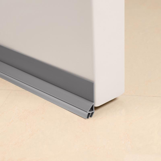 93Cm Pcv Zelfklevende Tochtstrips Onder Deur Raam Afdichting Strip Noise Tochtstrip Draft Stopper Sweep Strip Deur seal: Grey