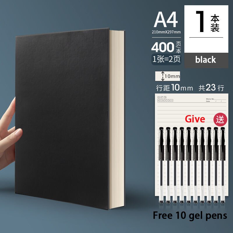 A4 Notebook Ultra-thick Thickened Notepad Business Soft Leather Work Meeting Record Book Office Diary Sketchbook Students Cute