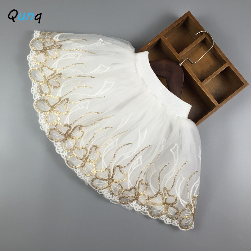 Falda de tutú de encaje para niñas, ropa de princesa blanca con flores para niñas de 2, 3, 4, 5, 6, 7, 8, 9 y 10 años