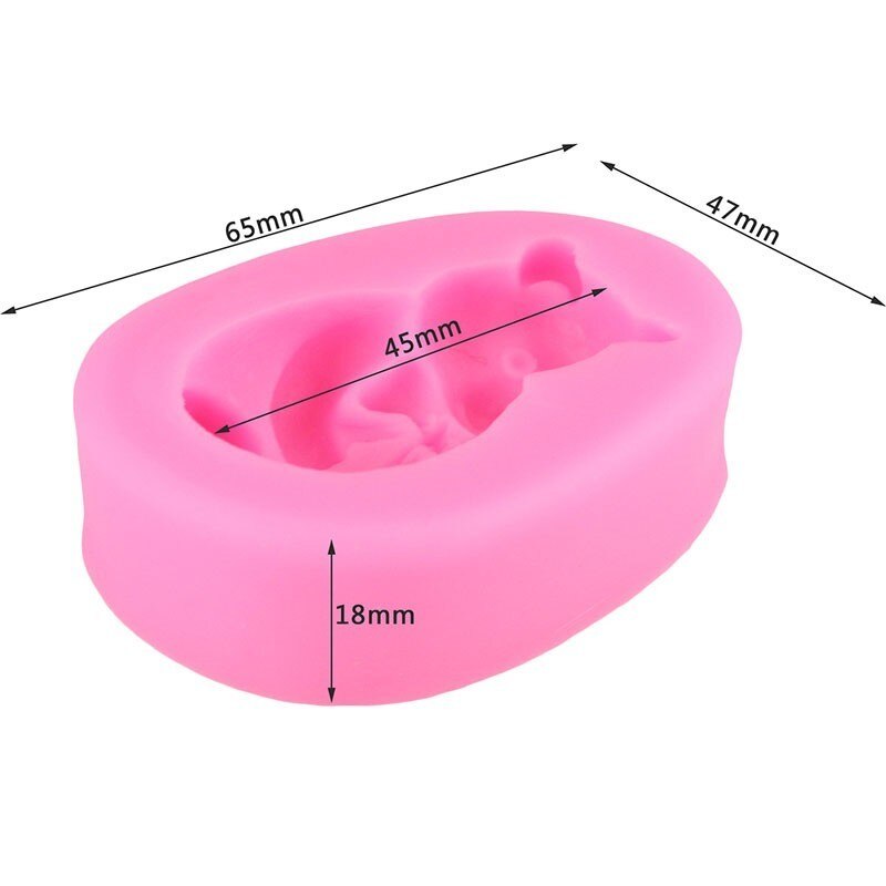 Moule 3D ours en Silicone pour chocolat, bonbons, gelée, Fondant, outils de décoration de gâteaux, bricolage, cuisson de biscuits, mousse polymère, savon, bougies