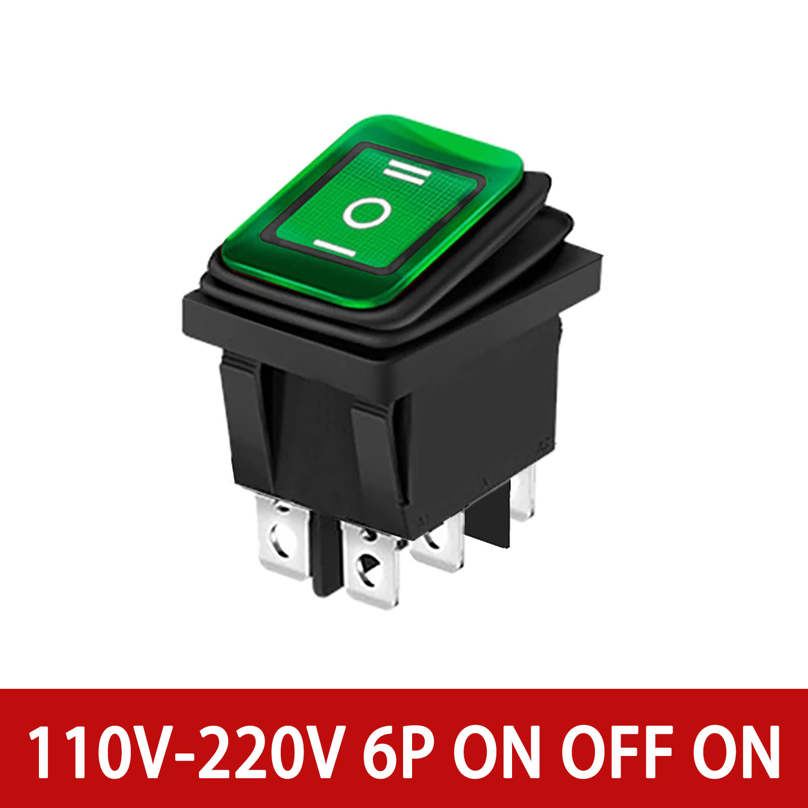 12V 24V / 110V 220V Waterdichte Tuimelschakelaar Rood/Groen Led Licht Verlicht 4 Pinnen 2 Positie/6 Pinnen 3 Stand Tuimelschakelaar: Oranje