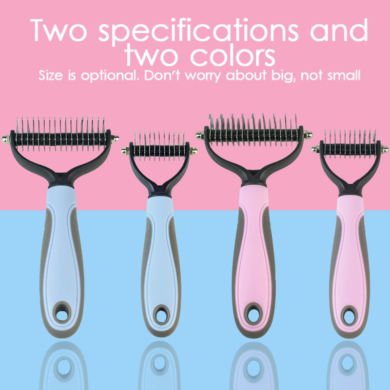Dog Cat Hair Removal Comb Detangler Fur Trimming Dematting Deshedding Brush Grooming Tool for Matted Long Hair Curly