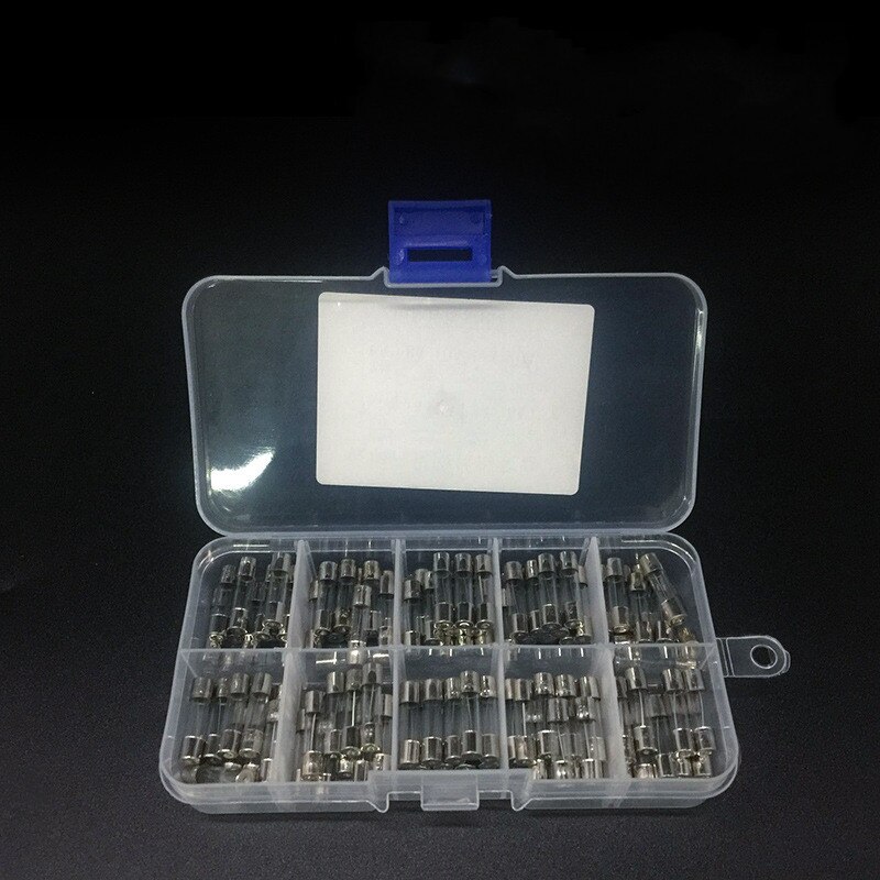 100 Stck Neue Flink Auto Sicherung Glasrohr Sicherungen Auto Glasrohr Sicherungen sortiert Bausatz 0,5 A-20A Sicherung Kasten sortiment Bausatz Schmelz Auto