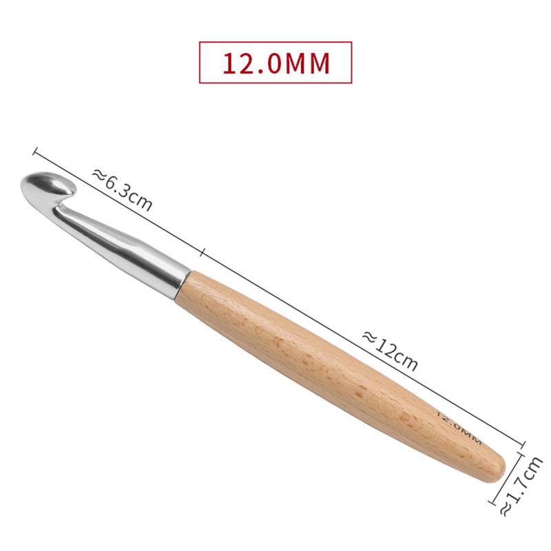 Wooden Handle Crochet Hook For Needlework Handmade DIY Crochet For Knitting And Accessories Tool Single Head Wool Crocheting: Chocolate