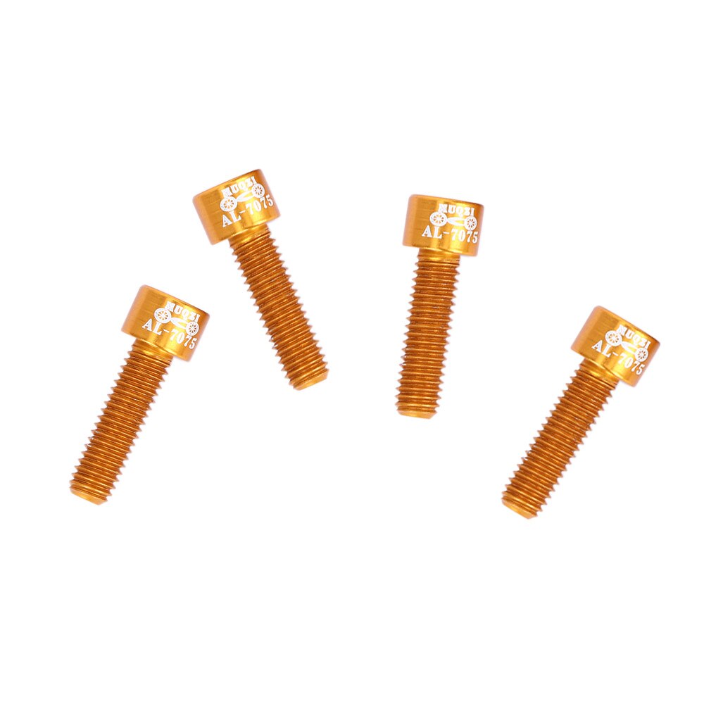 4 stks/set 7075 Aluminium M5 * 17 MM Fiets Stuurpen Schroeven Bolt Bergweg Vouwfiets Handvat Riser schroef: gold