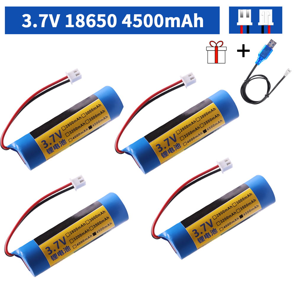 4500mah 3.7 V 18650 Battery Pack Xh2.54-2p Plug Li-lon Rechargeable Lithium Battery with charger Clock Bluetooth Audio Battery: Pink