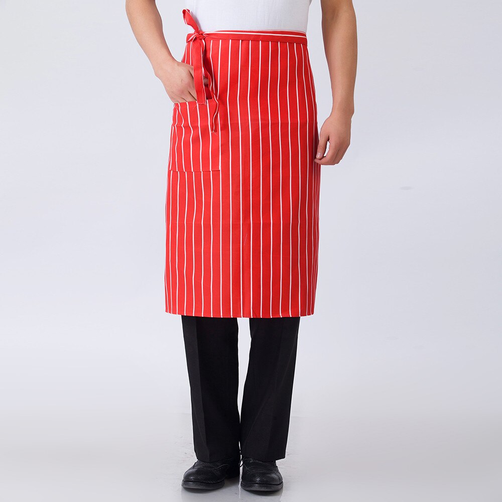 Unisex ternet stribet grafisk tryk halvt justerbart halvt forklæde restaurant hotel tjener kok hjem køkken arbejdstøj uniform forklæde