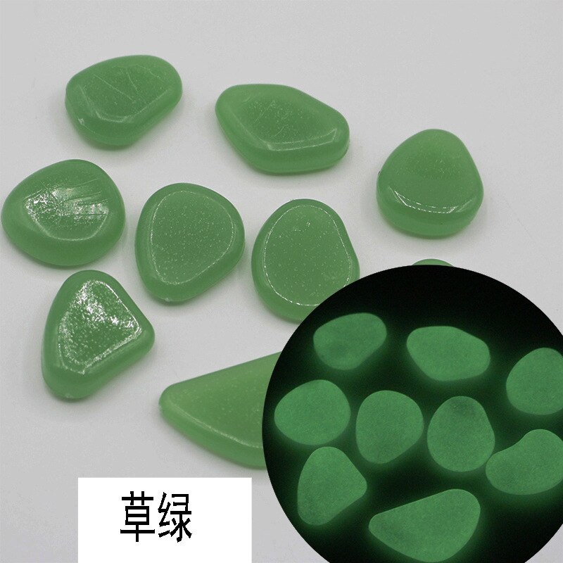 100 stuks/pak glow in the dark tuinkiezels, lichtgevende stenen voor aquariumpaden, tuinpaden, tuindecoratie, lichtgevende stenen: Grasgroen