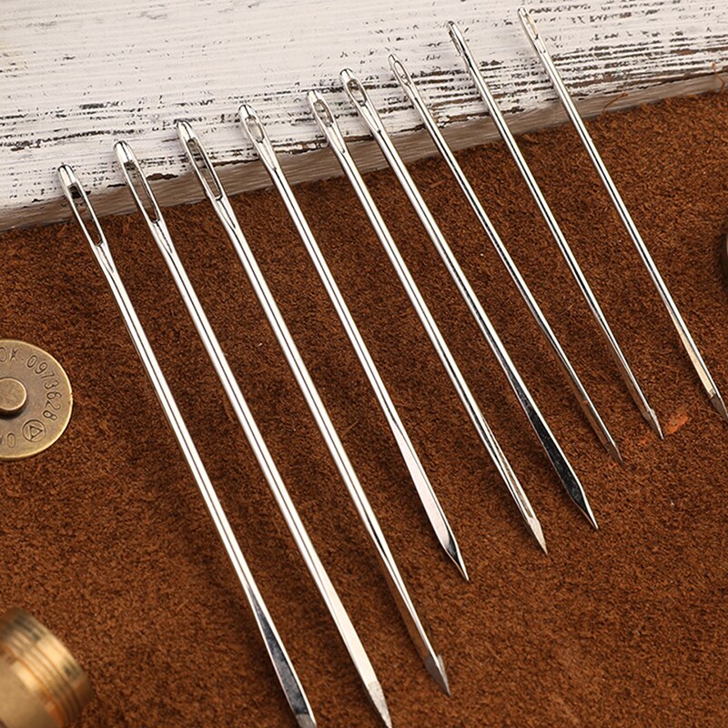 Leather Sewing Working Kit Hand Sewing Needles Waxed Thread With Yarn Thread Scissor For DIY Leathercraf Tools