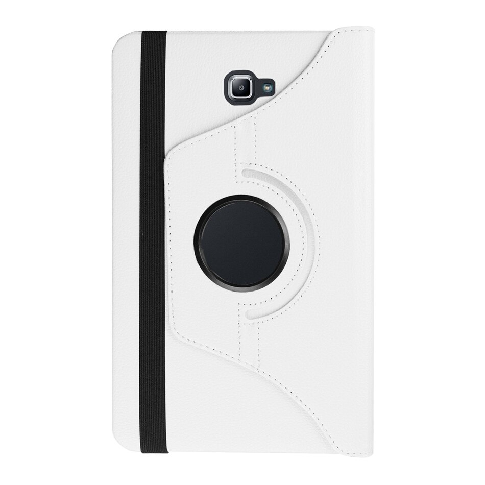 360 stopni obracanie PU skórzane etui do Samsung Galaxy Tab A 10.1 2016 T580 T585 pokrywa dla Samsung TabA 10.1 przypadku + film + długopis: white