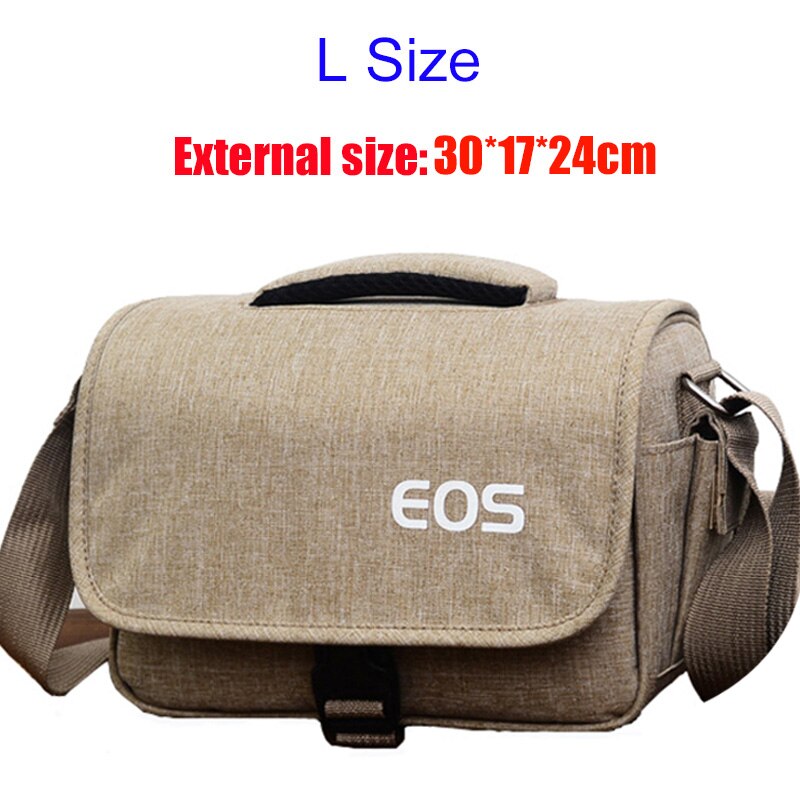 Dslr Camera Tas Mode Polyester Schoudertas Camera Case Voor Canon Nikon Lens Pouch Tas Waterdichte Fotografie Foto Tas: L Brown