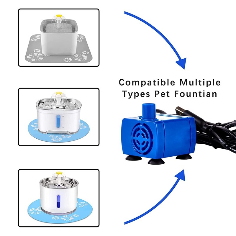 Fontaine à eau pour chat, pompe à eau pour animaux de compagnie, pompe de remplacement, moteur DR-DC160 pour rond, capuchon de fleur, fontaine pour chat