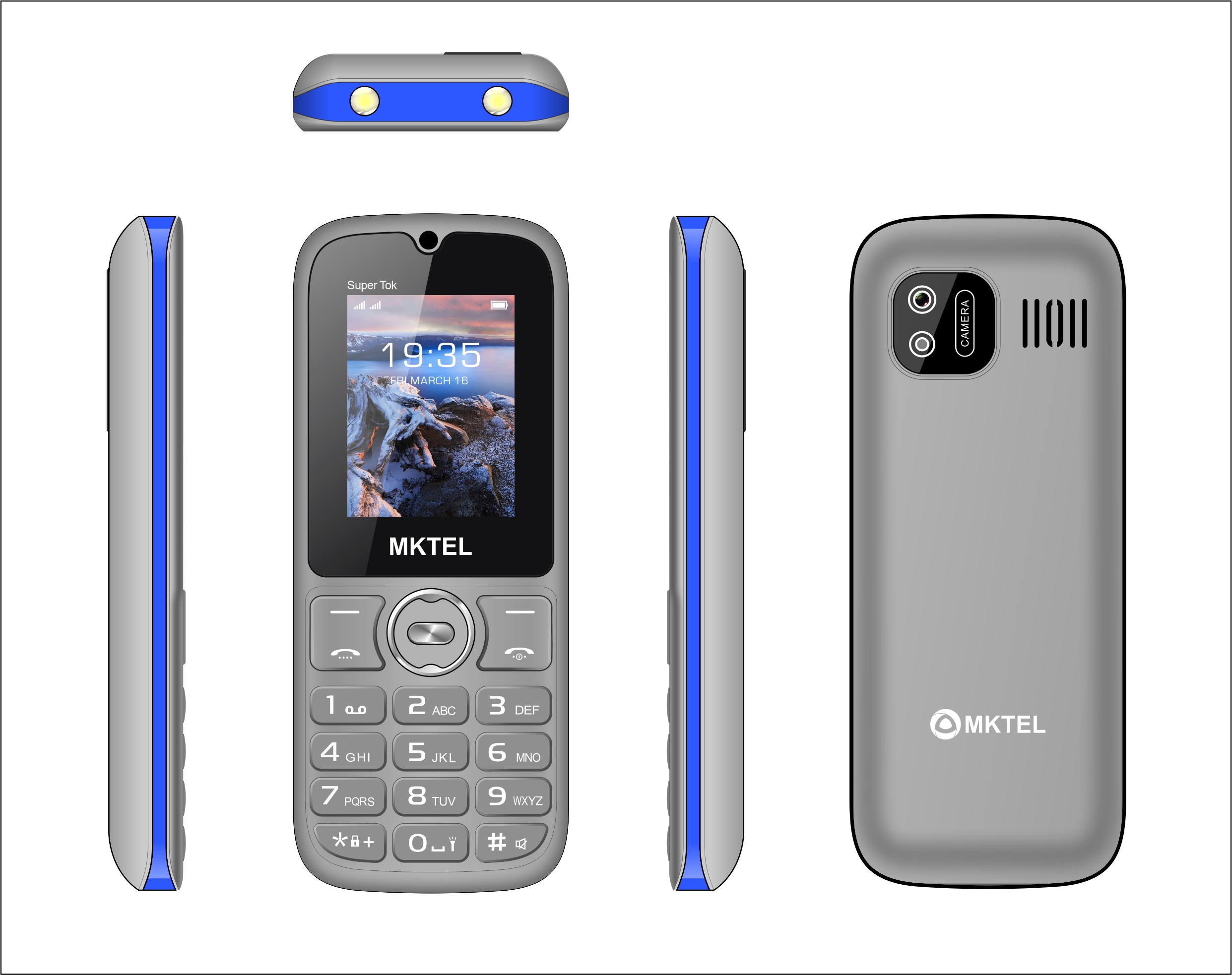 Mktel Super tok Merkmal Telefon 1.77 "-Anzeige, 800- mah-akku, Dual-sim-bereithalten,  mp3 mp4 fm Radios für senioren: Grau