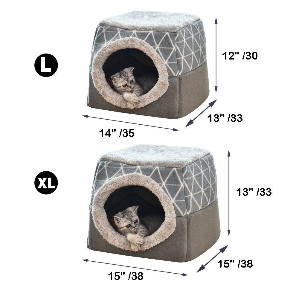 Huisdier Huis Warm Dog Bed Kennel Kat Slapen Nest Opvouwbare Pubby Mat Huis Winter Gesloten Type Bed Hol Kat Kitten tent Kat Levering