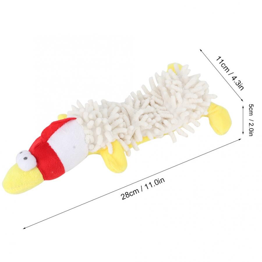 Pet Cat Small Dog Plush Toy Cute Animal Shape with Sound Device for Molar Teeth Playing Biting Small Dog Toy Pet Cat Plush Toy: White