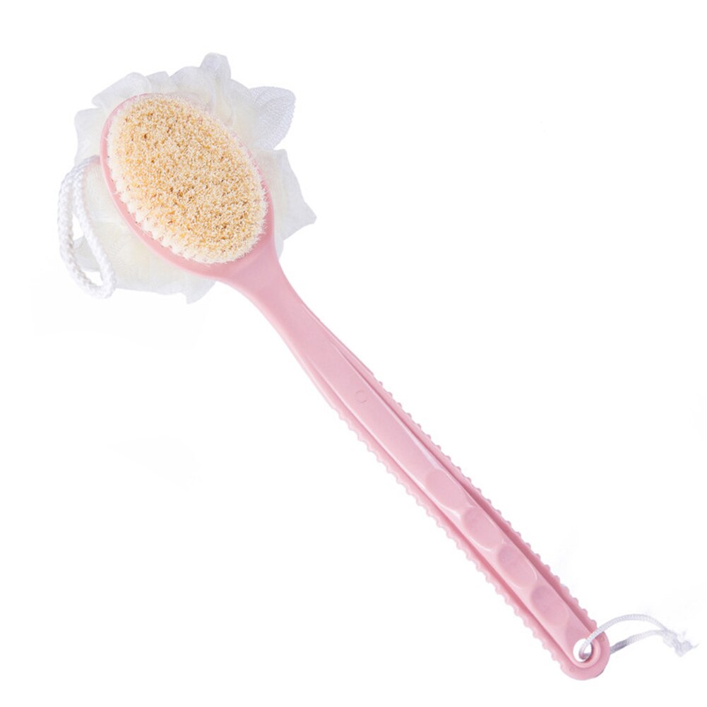 1Pc Zachte Haren Massage Borstel Lange Steel Body Reiniging Douche Gereedschap Bad Lelie Dode Huid Body Massage Borstel Bad borstel: Pink