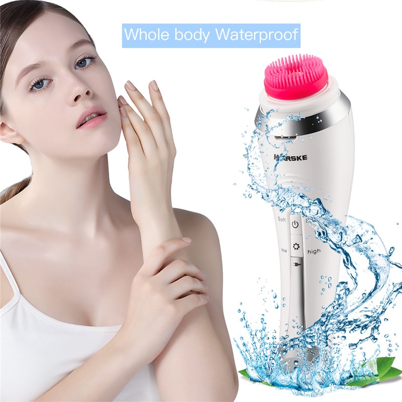 5 in 1 elektrische gezichtsreinigingsborstel roller massager met verwarmingsfunctie diepe reiniging make-up mee-eter verwijderaar gezichtsborstel 48