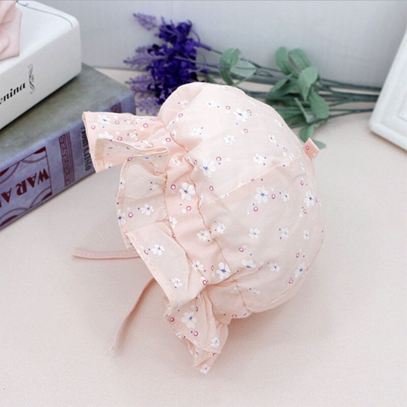 Summer Newborn Baby Girl's Kids Princess Infant Flower Sun Cap Cotton Adjustable Outdoor Bucket Hat 4 Colors