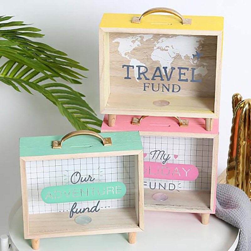 ins elegante arte legno salvadanaio salvadanaio telecamera da letto scrivania decorazione scatola di immagazzinaggio accessori