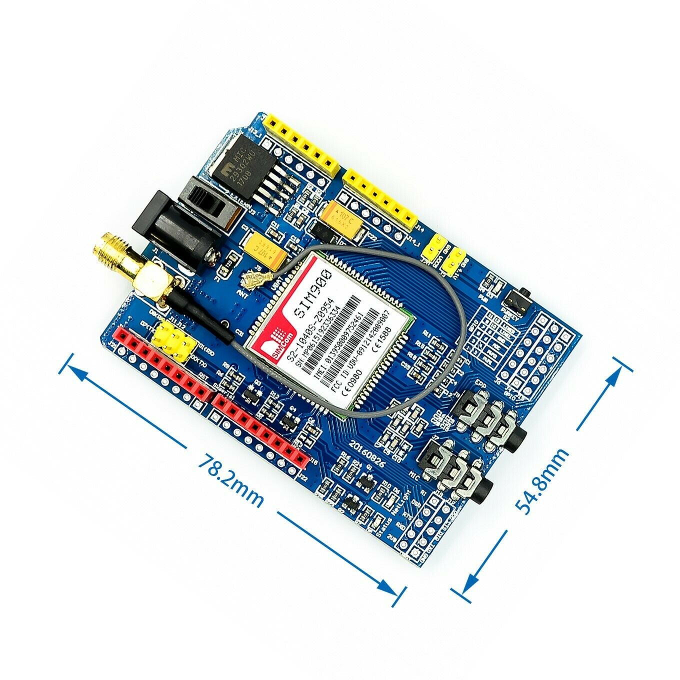 SIM900 Quad-Band Placa de desarrollo de módulo GSM/GPRS para Arduino Raspberry Pi