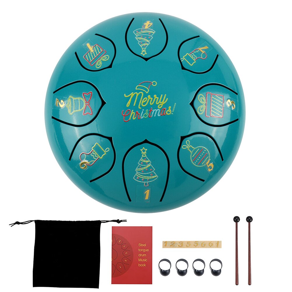 Ethereal Drum Ritme 8 Tune Tong Drum 6 Inch Hand Drum Met Drumsticks Sticker W/Opbergtas Voor Percussie muziekinstrument: E