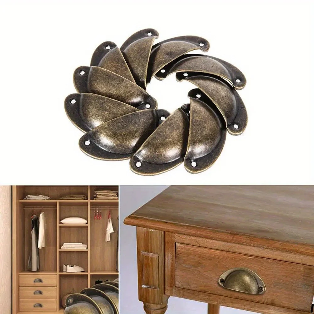 6/12 Uds. Tiradores de copa, tiradores de media luna para cocina, armario, puerta, cajón, perillas y manijas de Metal Retro