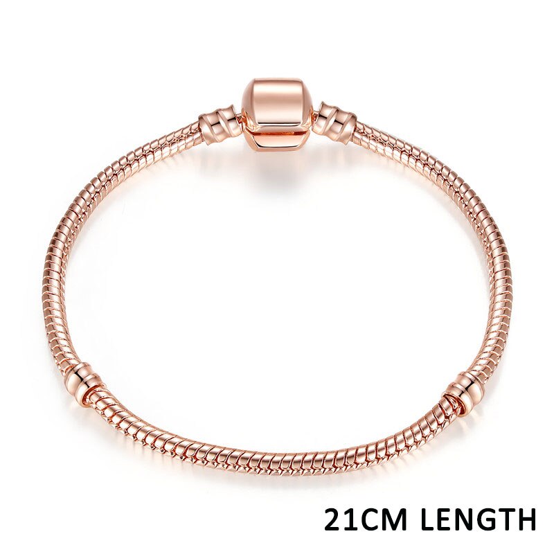 Classic Liefde Zilveren Kleur Snake Chain Diy Vrouwen Armbanden & Armbanden Voor Vrouwen Bedels Vrouwen Sieraden 3 Size WEU9009: WEU9007 21CM