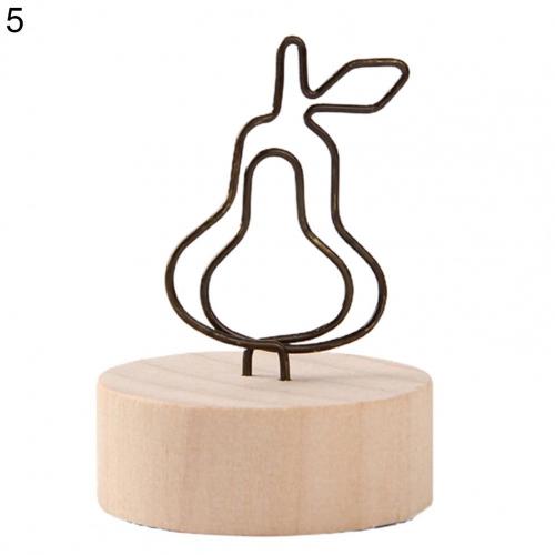 Lightweight Durable Metal Photo Clips Wooden Base Photo Holder Compact for Dorm: 5
