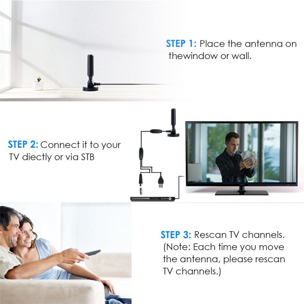 300 Mile Range Antenna Tv Digital Hd Tv Skywire 4k Antena Digital Indoor Hdtv 1080p VHF/UHF Indoor Antennas