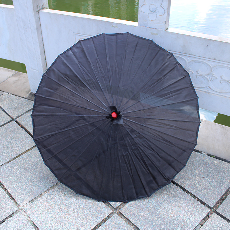 Paraguas de baile chino, blanco y negro, papel al óleo, sombrilla de tela de seda, 82cm: Naranja