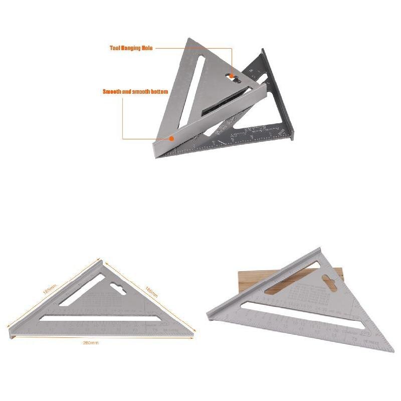 Triangular Angle Protractors Aluminum Alloy Square Speed Measuring Ruler for Framing Building L5 #4