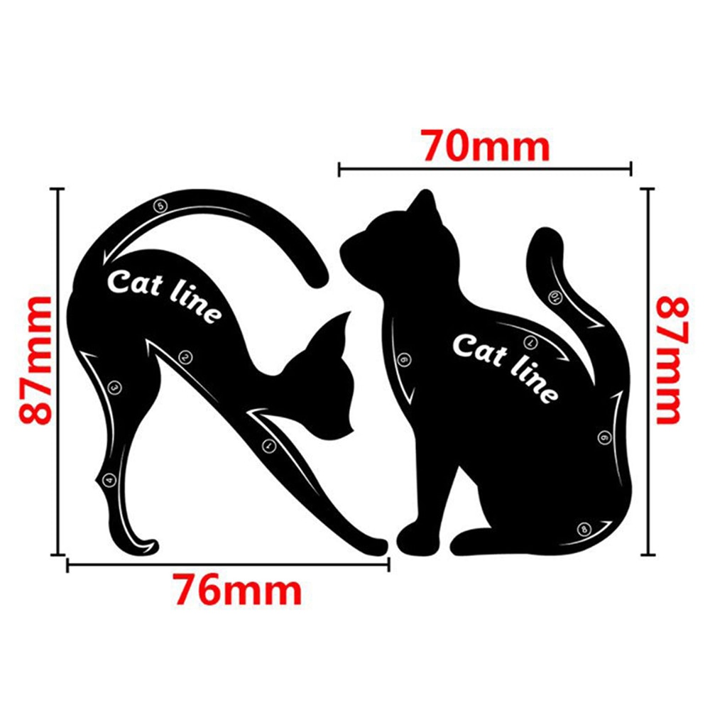 2 pièces multifonction oeil de chat ligne pochoir Eyeliner modèles Shaper PVC chat maquillage beauté outils