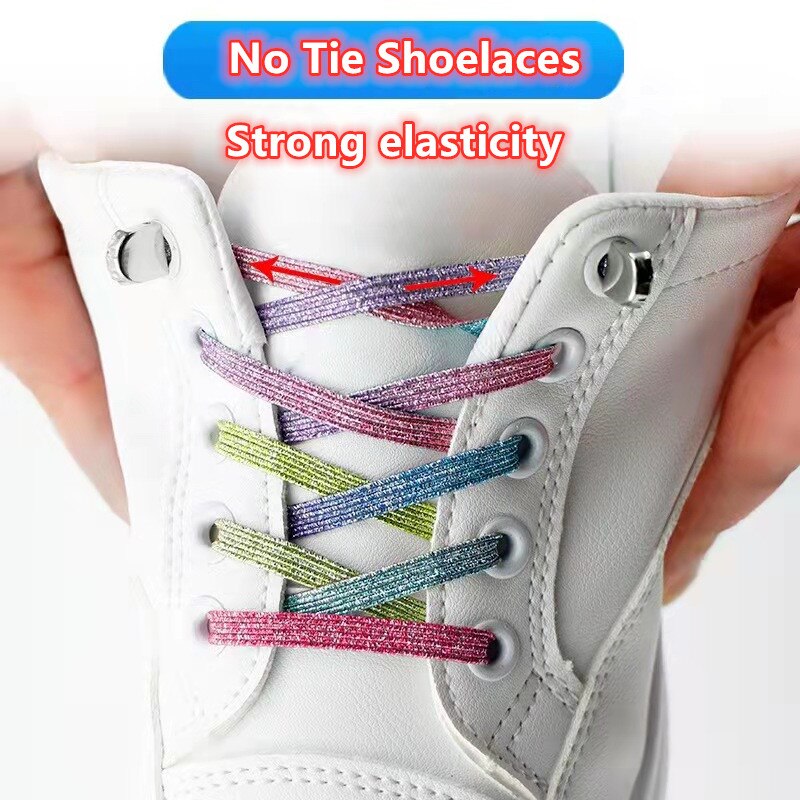 Cordones elasticos zapatillas sznurówki których nie trzeba wiązać sznurowadła dla dzieci i trampki dla dorosłych sznurowadło szybki leniwy metalowy zamek sznurowadła