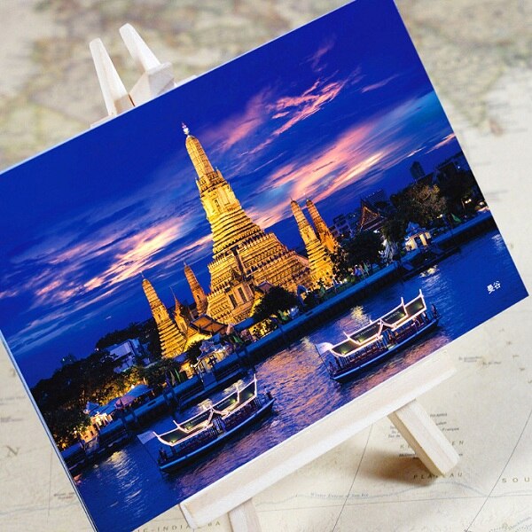 6 feuilles/ensemble charmante ville série paysage urbain carte postale carte de voeux carte de Message carte d'anniversaire: Bangkok