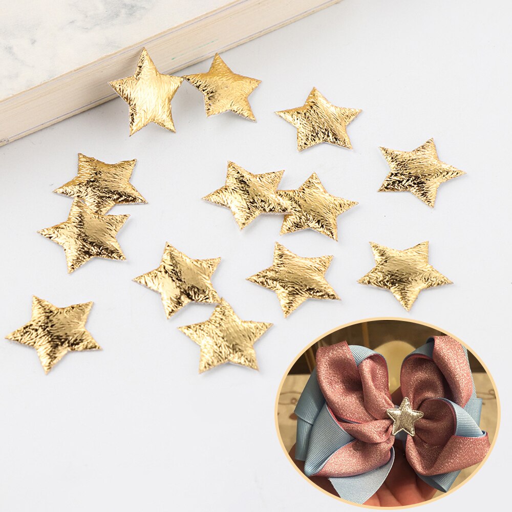 100/200 Uds. De estrellas de tela de espuma dorada/plateada para manualidades, álbumes de recortes, tarjetas, adornos en relieve, accesorios de estrellas, decoración del banquete de boda