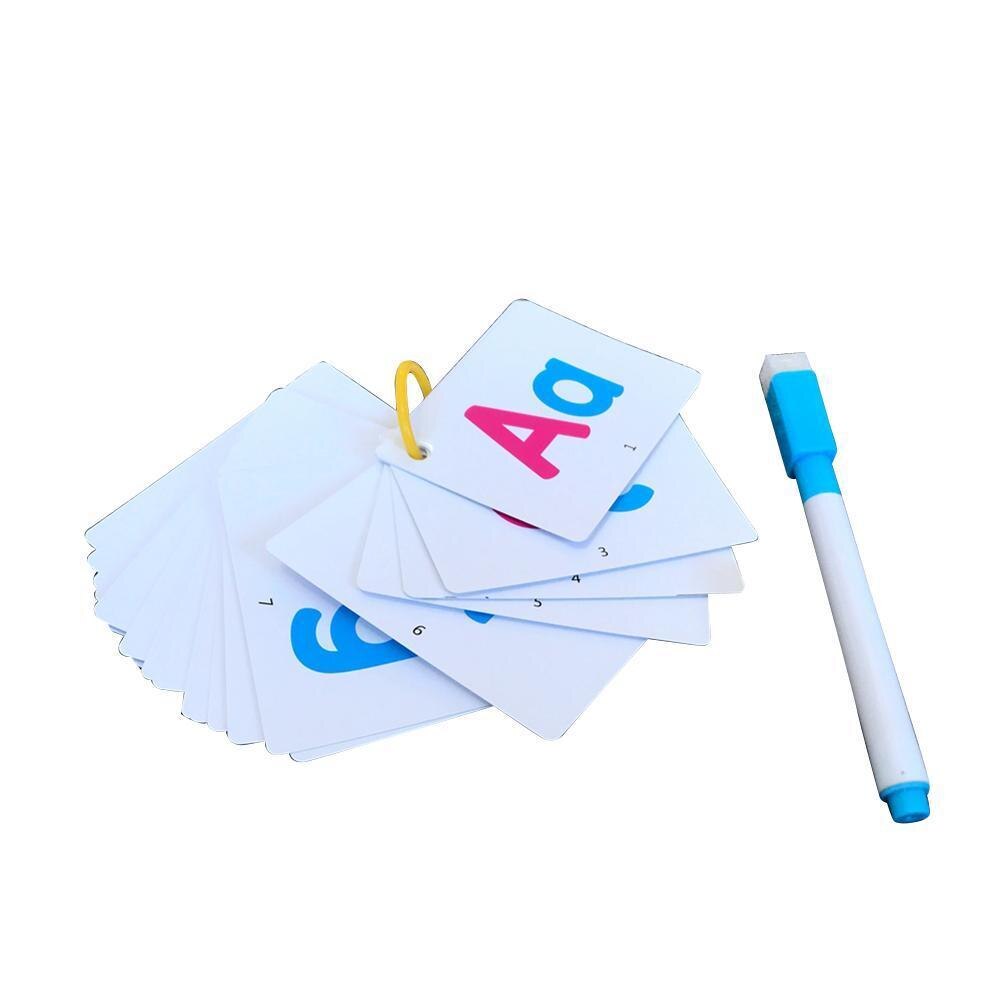 1 Set Kinderen Engels Leren Flash Card Alfabet Letter Lezen Schrijven Leren Boord Met Een Pen Kinderen Vroege Educatief speelgoed