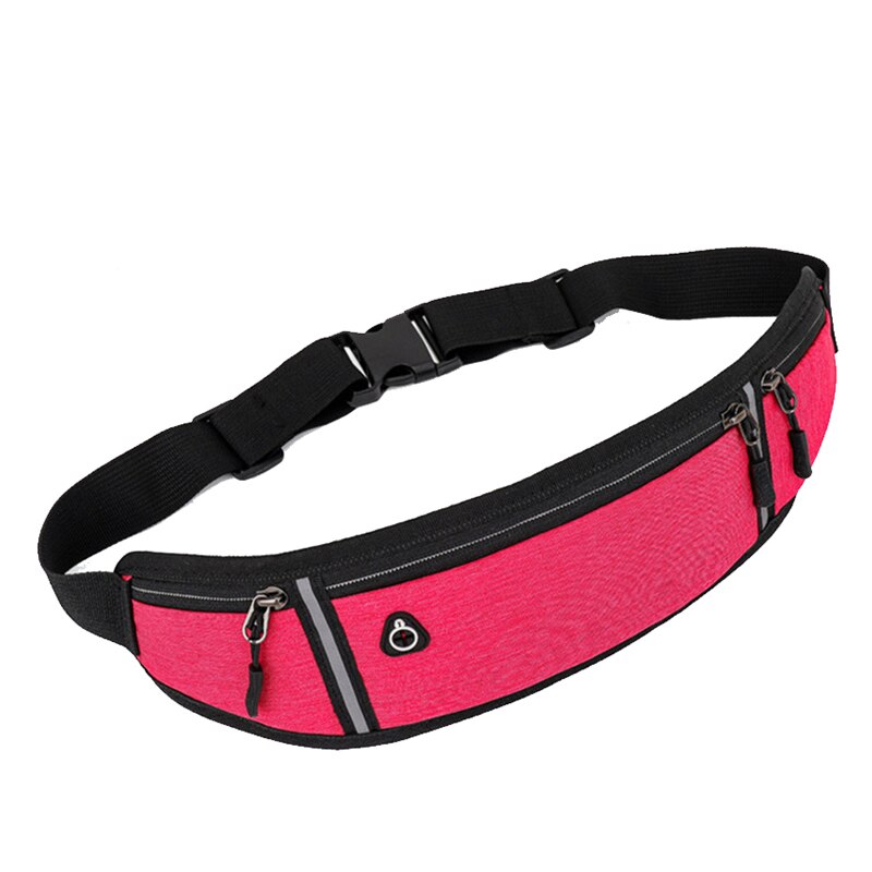 1 PCS Running Waist Bag Marathon Running Bag Sports Fitness Pack Waterproof Bag Waterproof Phone Outdoor Riding Belt Waist Bags: Pink