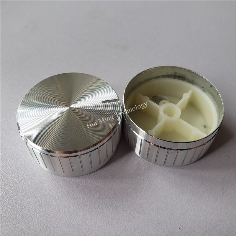 6 Stuks Aluminium Kunststof Knop Potentiometer Knop 40*19*6Mm Potentiometer Cap Volume Knop Switch Cap Voor hi-Fi Versterker: Sliver D shaft