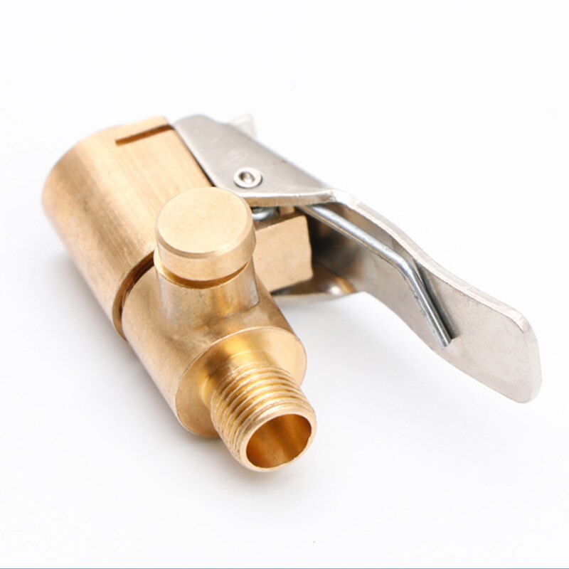 Bærbar bil auto messing 8mm dekk hjul dekkventil luftchuck inflator pumpe ventil klips klemmekobling adapter biltilbehør