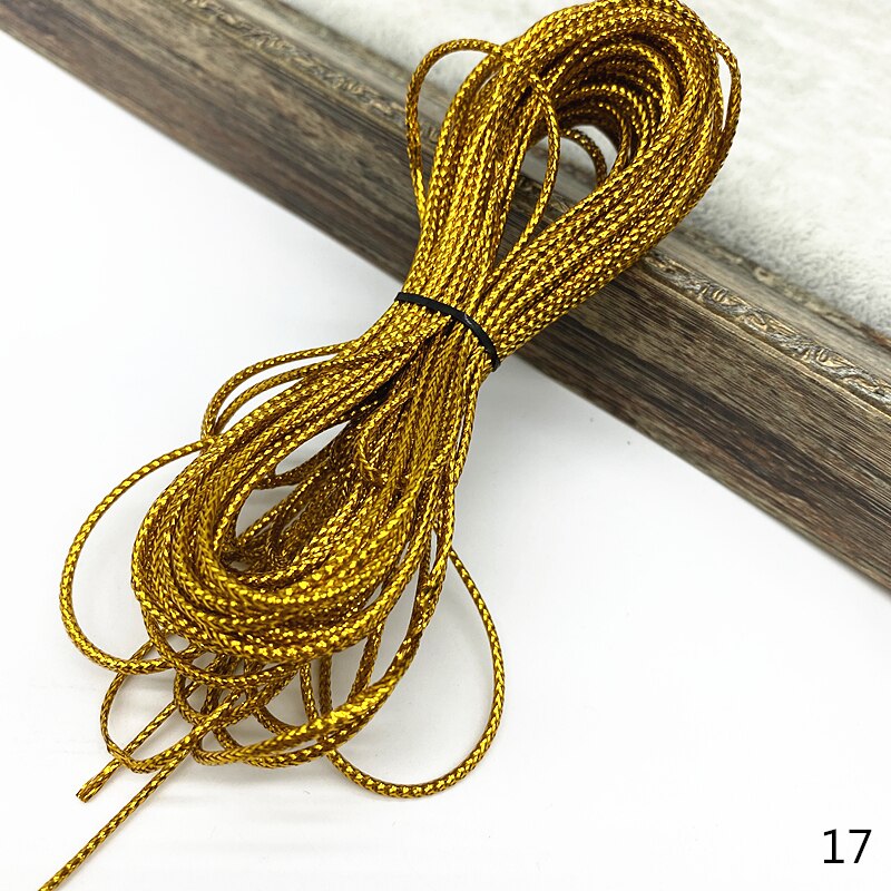 Ficelle dorée de 10 yards, ruban pour emballage de mariage et noël, corde décorative pour bricolage artisanal, fournitures de fête: 17