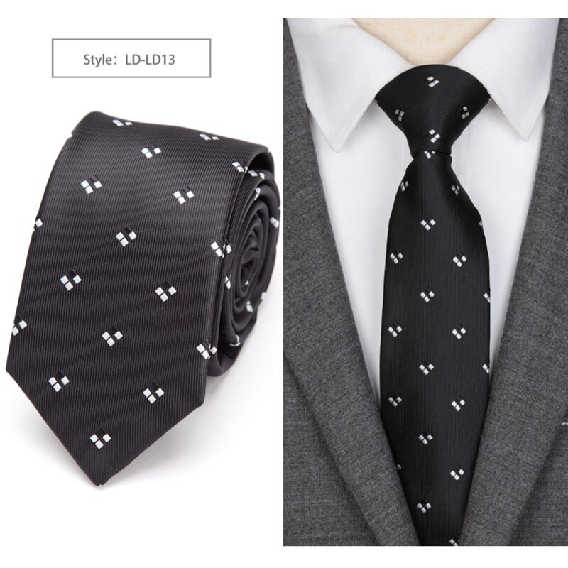 Cravate à rayures slim 6cm, Style anglais, JACQUARD tissé, à la pour hommes: LD-LD13
